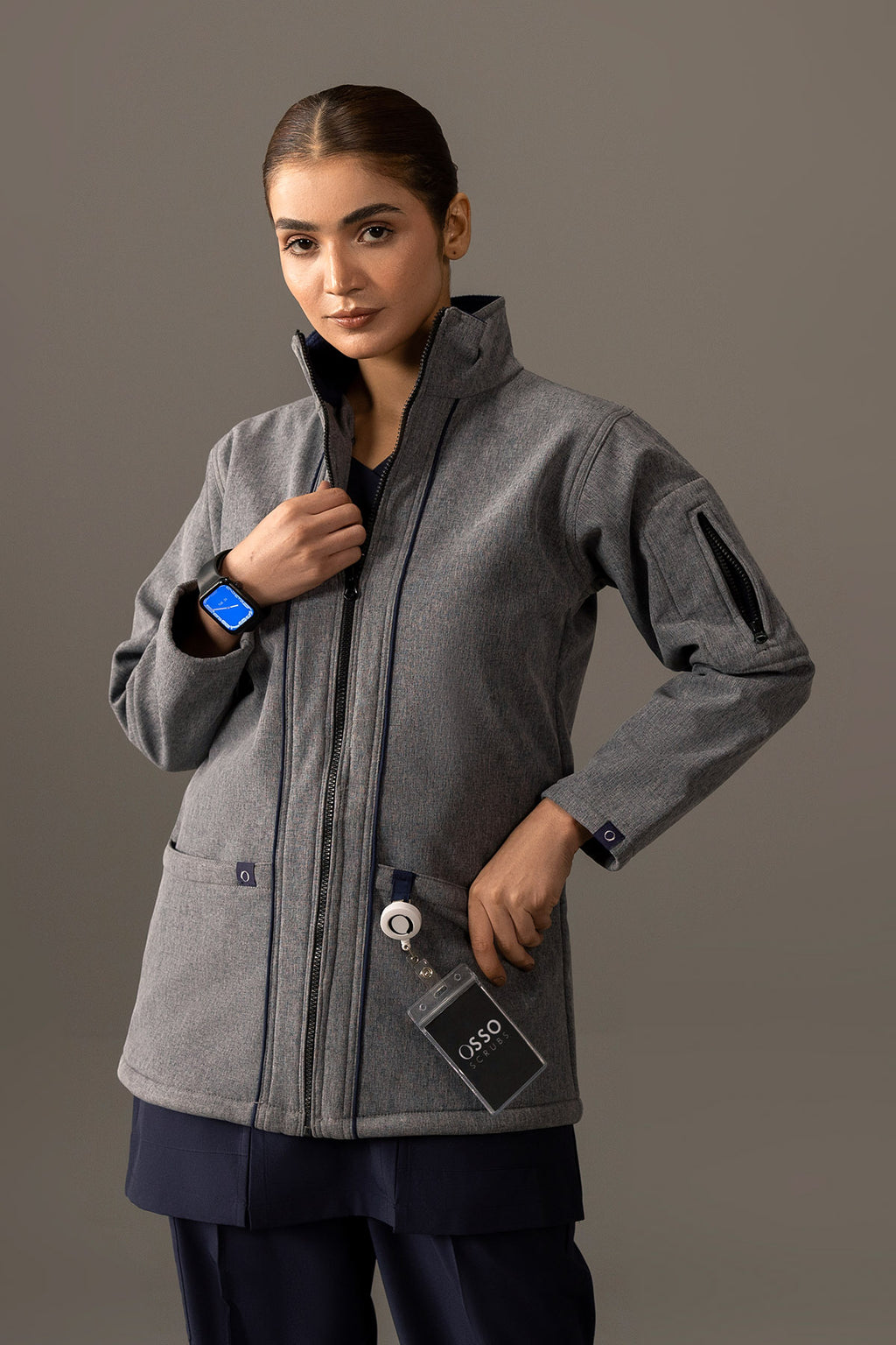 Steel Blue Jacket - Woman