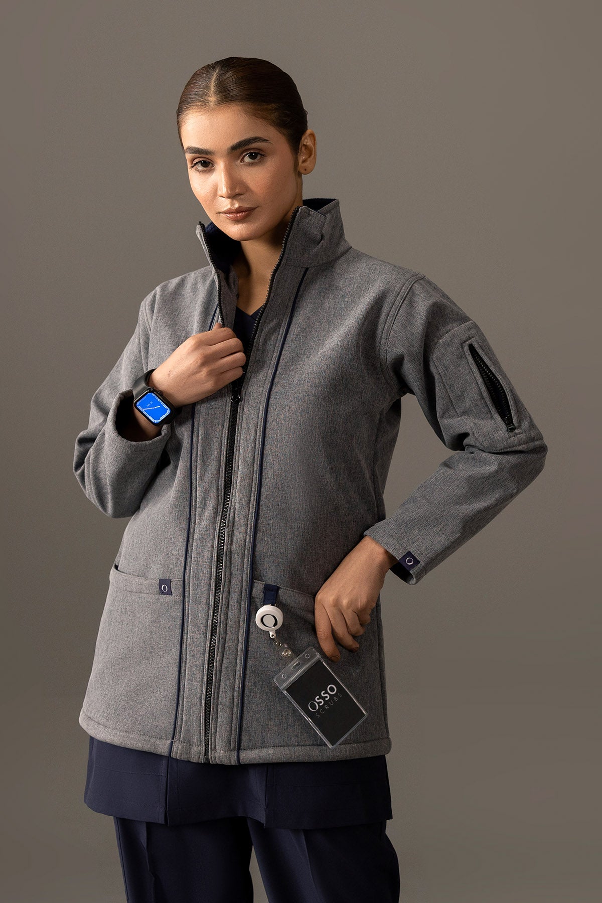 Steel Blue Jacket - Woman